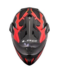 CASCO LS2 EXPLORER CARBON TRICK WHITE/RED