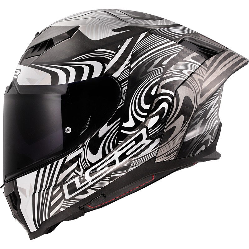 CASCO LS2 DRAGON ENTHUM CARBONO SILVER