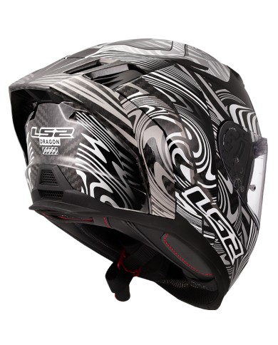 CASCO LS2 DRAGON ENTHUM CARBONO SILVER