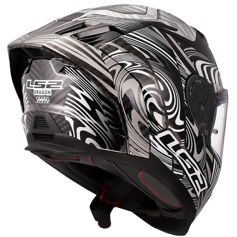 CASCO LS2 DRAGON ENTHUM CARBONO SILVER