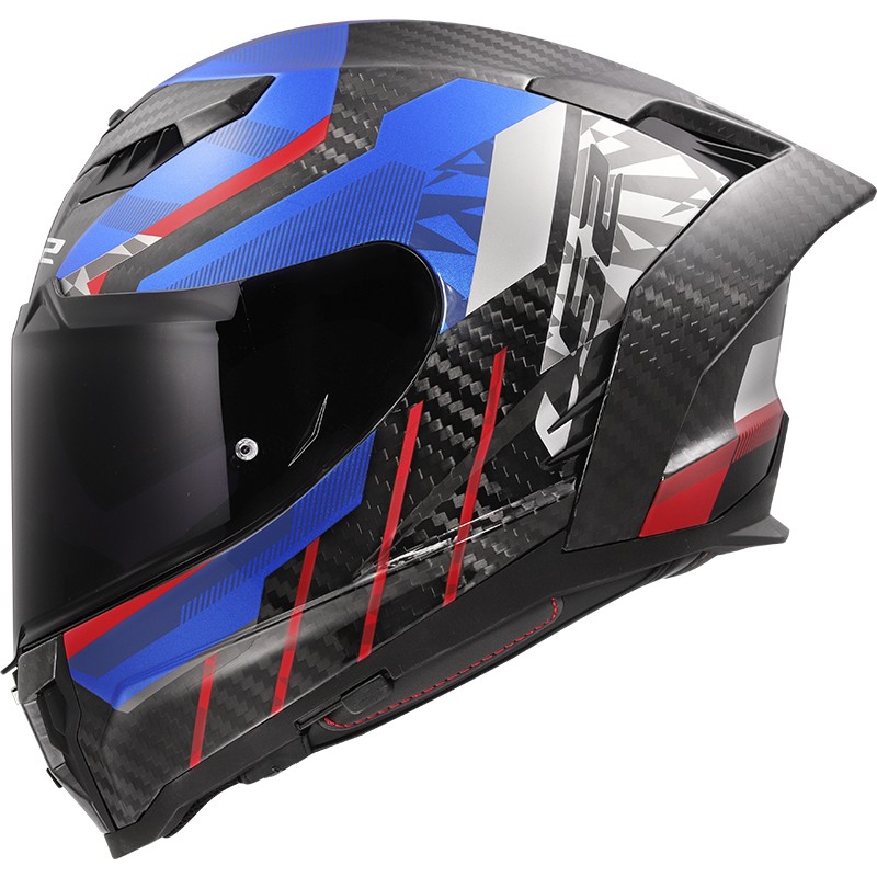 CASCO LS2 DRAGON TRAX CARBONO BLUE/RED