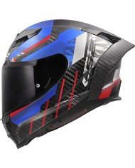 CASCO LS2 DRAGON TRAX CARBONO BLUE/RED