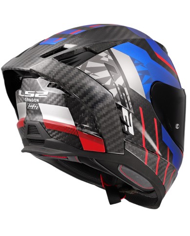 CASCO LS2 DRAGON TRAX CARBONO BLUE/RED