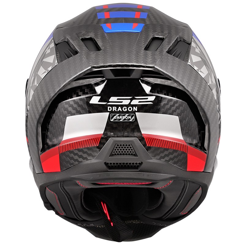CASCO LS2 DRAGON TRAX CARBONO BLUE/RED