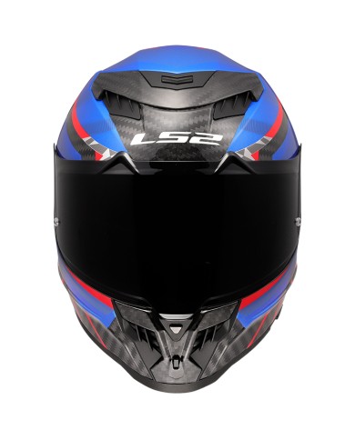 CASCO LS2 DRAGON TRAX CARBONO BLUE/RED