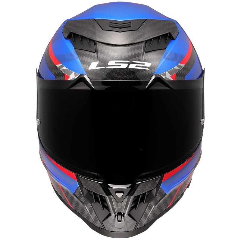 CASCO LS2 DRAGON TRAX CARBONO BLUE/RED