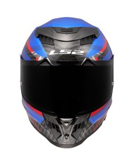 CASCO LS2 DRAGON TRAX CARBONO BLUE/RED