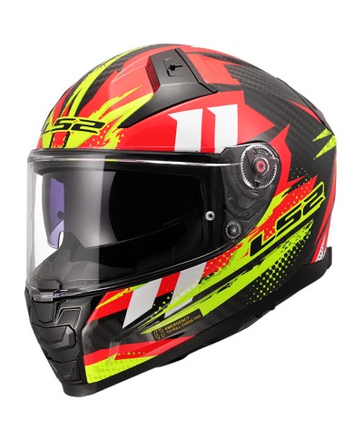 CASCO LS2 VECTOR II CARBON TANTIC RED/H-V YELLOW