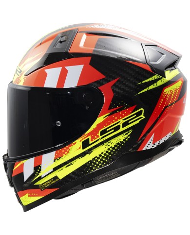 CASCO LS2 VECTOR II CARBON TANTIC RED/H-V YELLOW