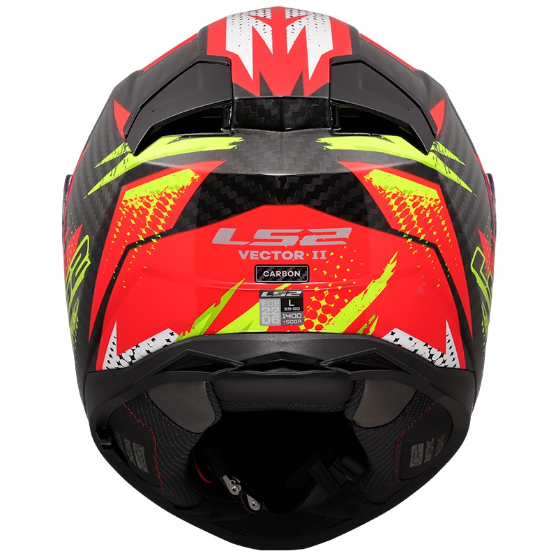 CASCO LS2 VECTOR II CARBON TANTIC RED/H-V YELLOW