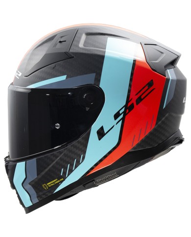 CASCO LS2 VECTOR II CARBON GRID RED/CYAN
