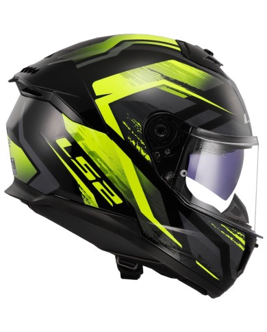 CASCO LS2 STREAM II FURY BLACK/H-V YELLOW