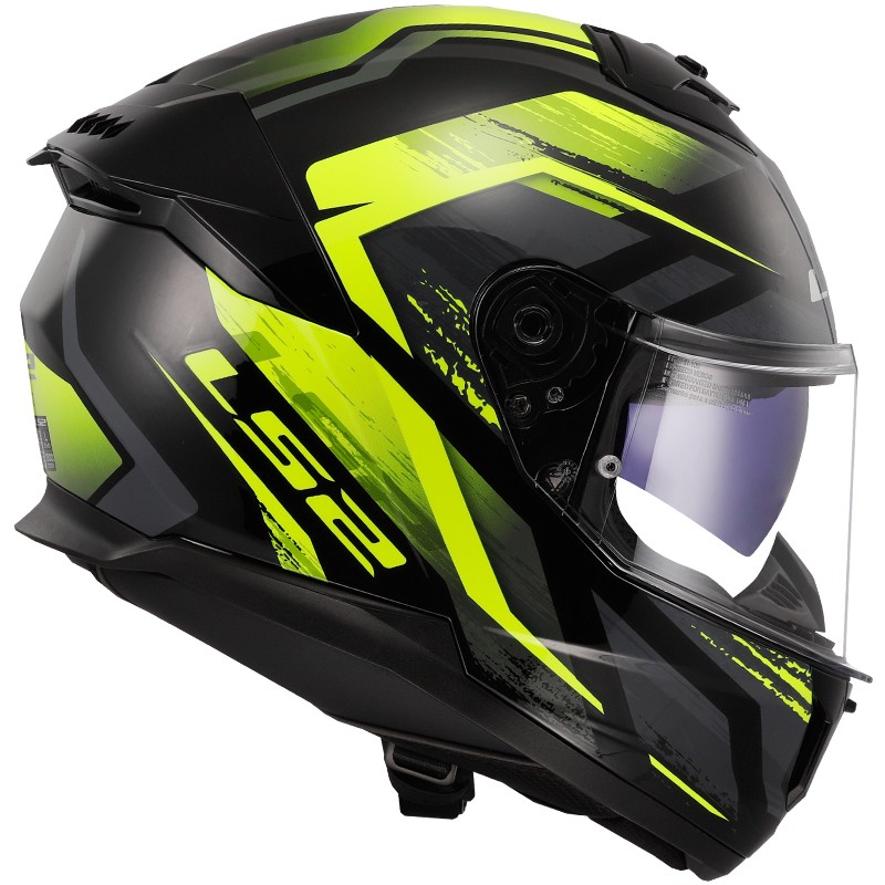 CASCO LS2 STREAM II FURY BLACK/H-V YELLOW