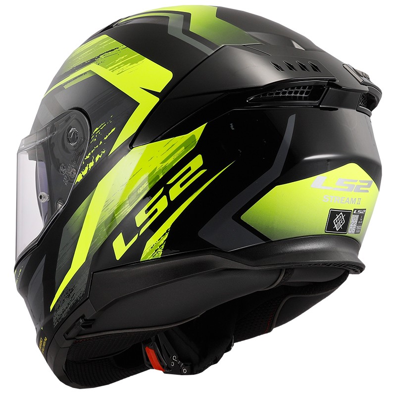 CASCO LS2 STREAM II FURY BLACK/H-V YELLOW