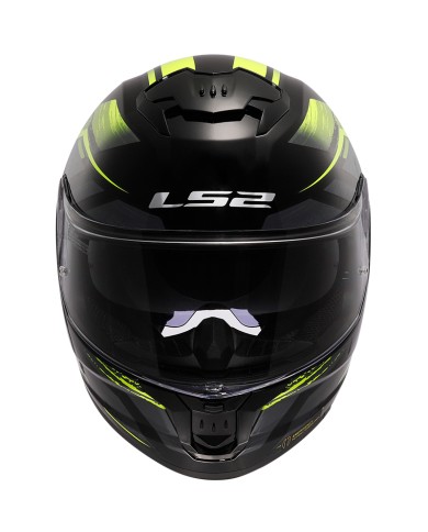CASCO LS2 STREAM II FURY BLACK/H-V YELLOW