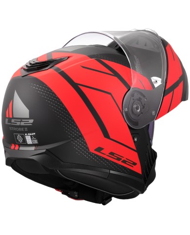 CASCO LS2 STROBE II CODE MODULAR MATT BLACK/RED
