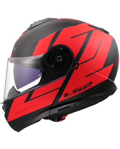 CASCO LS2 STROBE II CODE MODULAR MATT BLACK/RED