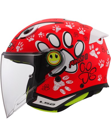 CASCO LS2 FUNNY II PAWS INFANTIL RED