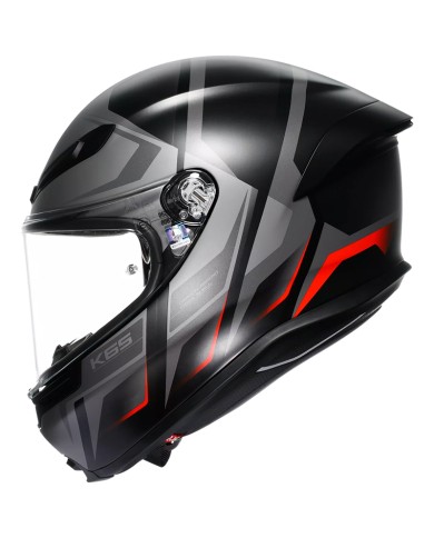 CASCO AGV K6 S KARVE MATT BLACK/GREY/RED