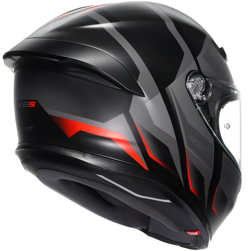 CASCO AGV K6 S KARVE MATT BLACK/GREY/RED