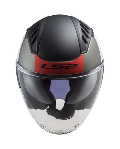 CASCO LS2 COPTER II URBANE MATT WHITE/RED
