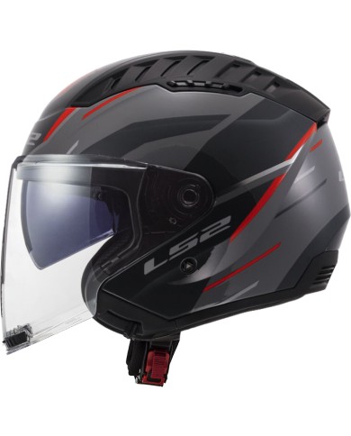 CASCO LS2 COPTER II DISTON GREY/RED