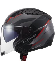 CASCO LS2 COPTER II DISTON GREY/RED