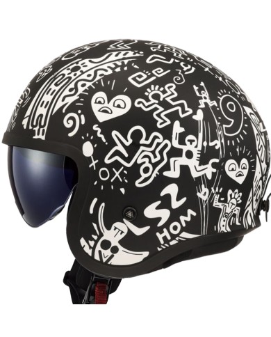 CASCO LS2 SPITFIRE II TRIBAL MATT BLACK/WHITE