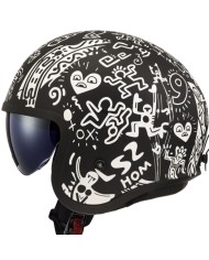 CASCO LS2 SPITFIRE II TRIBAL MATT BLACK/WHITE