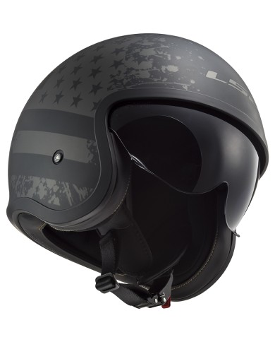 CASCO LS2 SPITFIRE II MATT BLACK FLAG