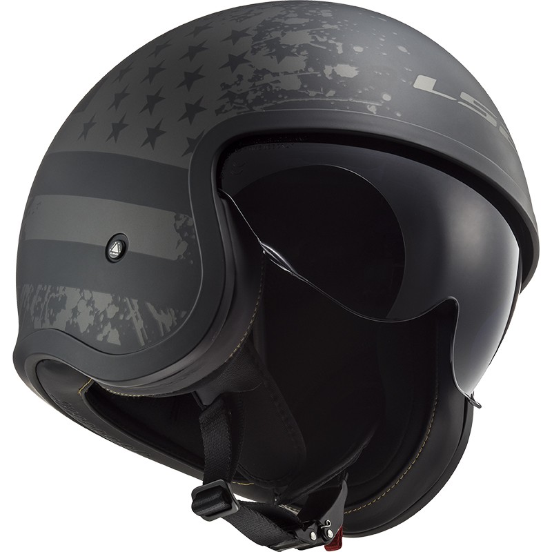 CASCO LS2 SPITFIRE II MATT BLACK FLAG