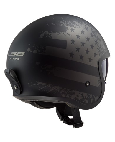 CASCO LS2 SPITFIRE II MATT BLACK FLAG