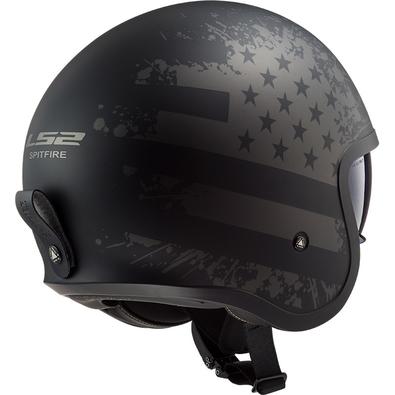 CASCO LS2 SPITFIRE II MATT BLACK FLAG