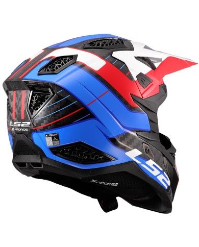 CASCO LS2 X-FORCE CARBONO GALUO WHITE/RED/BLUE