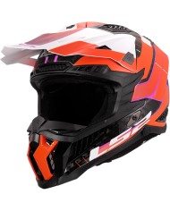 CASCO LS2 X-FORCE CARBONO GALUO ORANGE