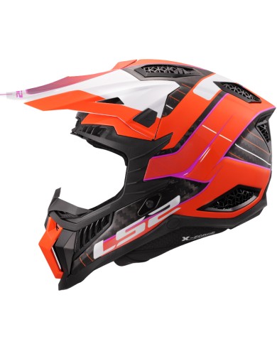 CASCO LS2 X-FORCE CARBONO GALUO ORANGE