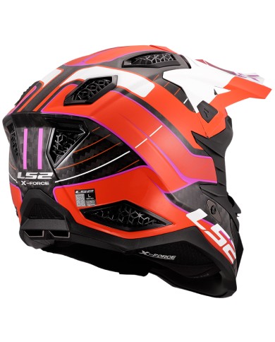 CASCO LS2 X-FORCE CARBONO GALUO ORANGE