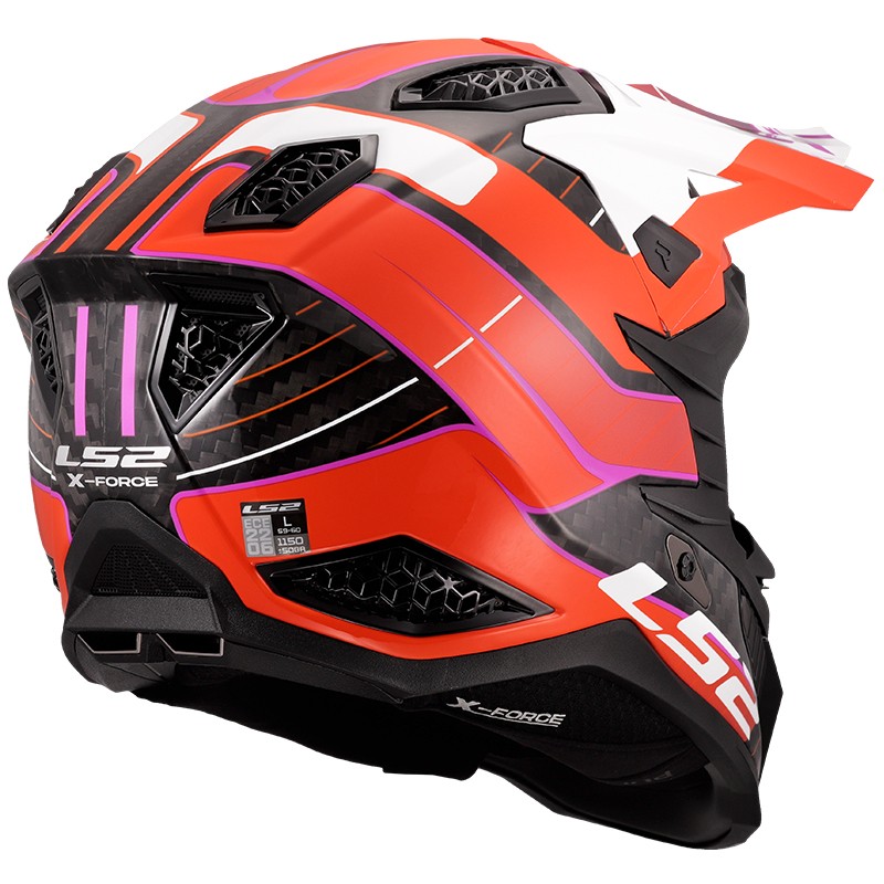 CASCO LS2 X-FORCE CARBONO GALUO ORANGE