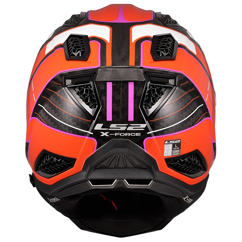 CASCO LS2 X-FORCE CARBONO GALUO ORANGE