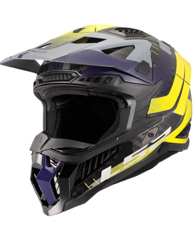 CASCO LS2 X-FORCE CARBONO GALUO GREY/H-V YELLOW