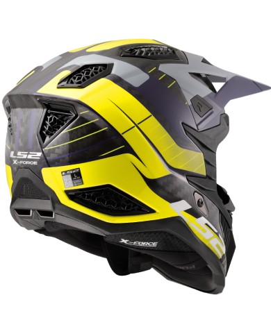 CASCO LS2 X-FORCE CARBONO GALUO GREY/H-V YELLOW