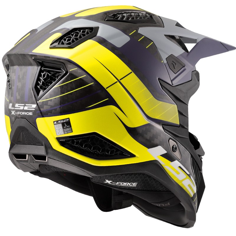 CASCO LS2 X-FORCE CARBONO GALUO GREY/H-V YELLOW