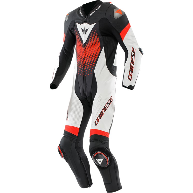 MONO DAINESE LAGUNA SECA 6 PROFESIONAL PERFORADO BLACK/WHITE/RED-FLUO