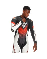 MONO DAINESE LAGUNA SECA 6 PROFESIONAL PERFORADO BLACK/WHITE/RED-FLUO
