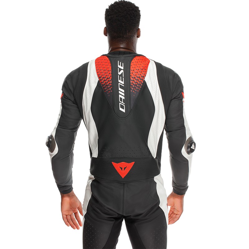 MONO DAINESE LAGUNA SECA 6 PROFESIONAL PERFORADO BLACK/WHITE/RED-FLUO