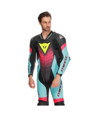 MONO DAINESE LAGUNA SECA 6 PROFESIONAL PERFORADO BLACK/WATER/FUXIA
