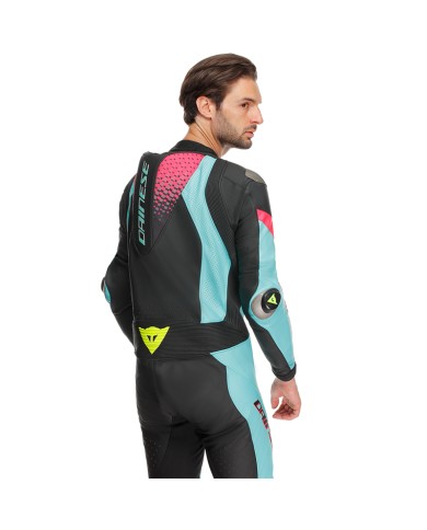 MONO DAINESE LAGUNA SECA 6 PROFESIONAL PERFORADO BLACK/WATER/FUXIA
