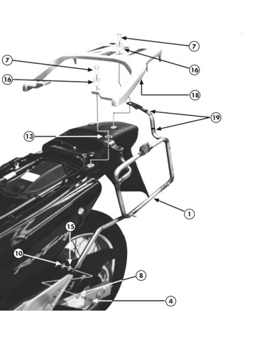 KIT DE FIJACION MALETAS LATERALES GIVI PL167 HONDA XL 650V TRANSALP (2000/2007)