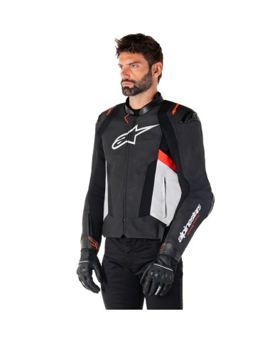 CHAQUETA ALPINESTARS MISSILE V3 BLACK/WHITE/RED FLUO