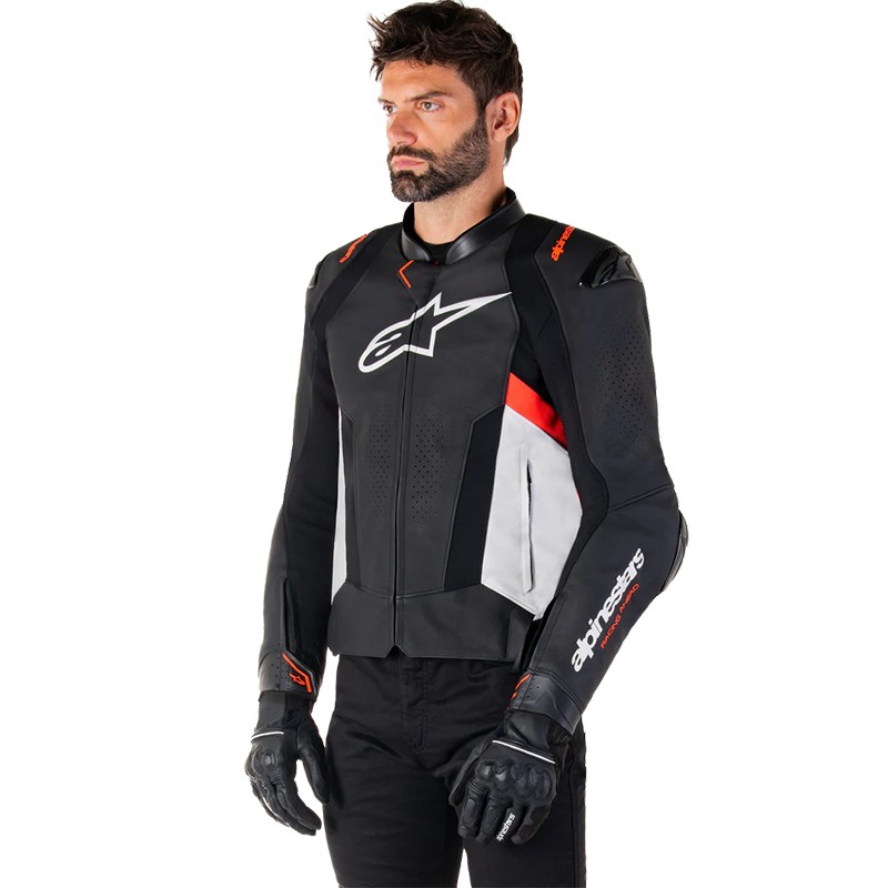 CHAQUETA ALPINESTARS MISSILE V3 BLACK/WHITE/RED FLUO